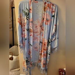 Floral Fringe Lightweight Robe